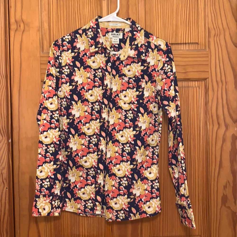 Ariat REAL Floral Western Fitted Button Up Blouse